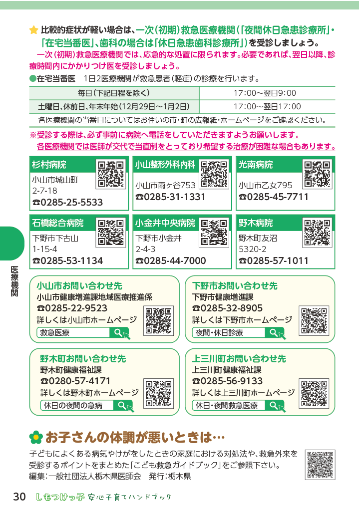 しもつけっ子  安心子育てハンドブック ページ31