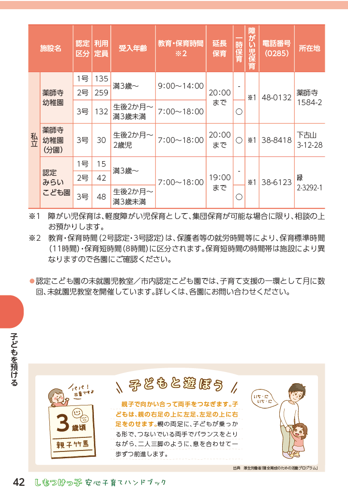 しもつけっ子  安心子育てハンドブック ページ43
