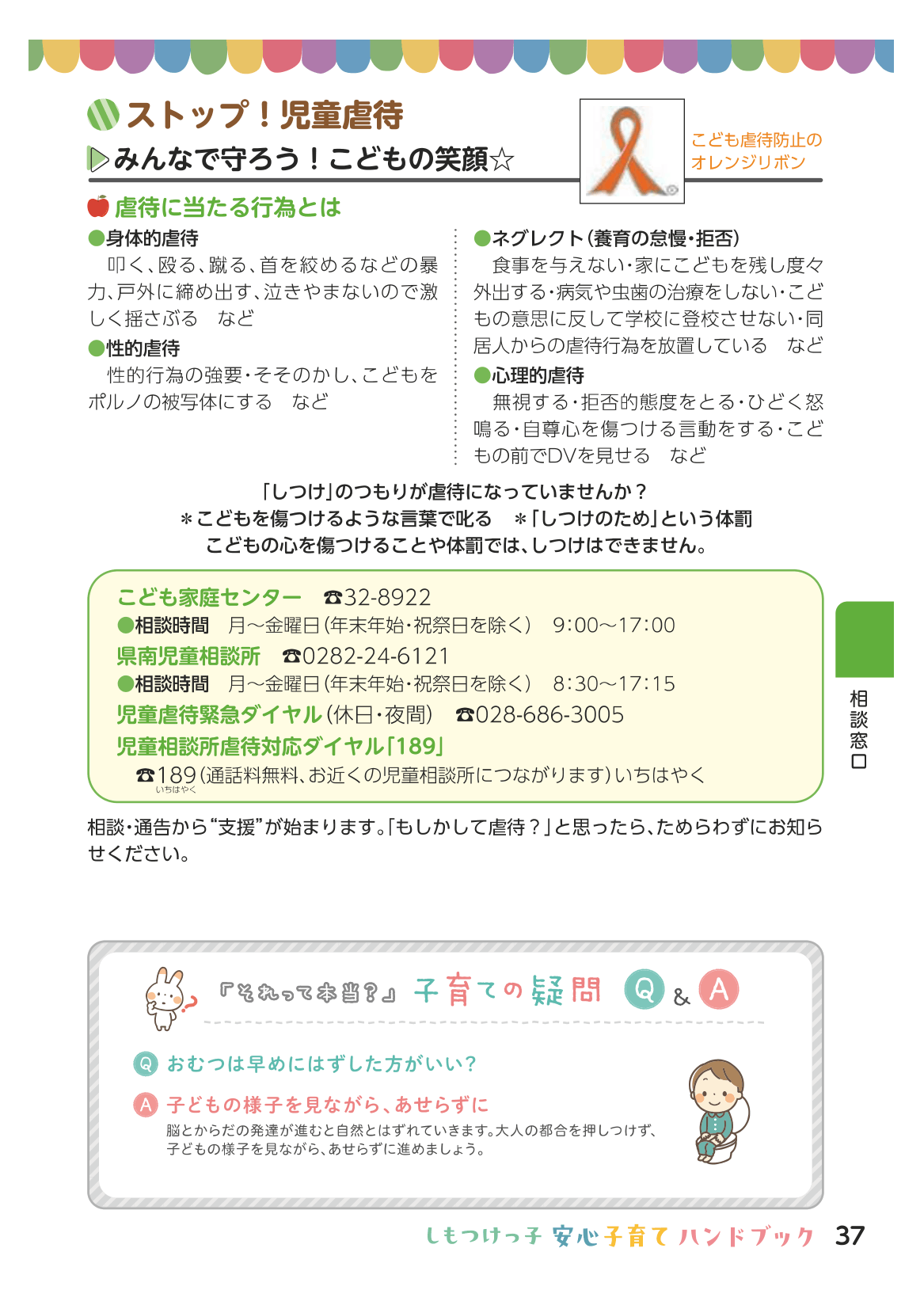 しもつけっ子  安心子育てハンドブック ページ38