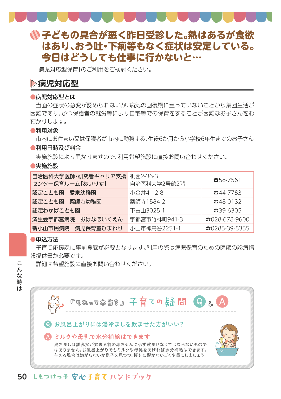 しもつけっ子  安心子育てハンドブック ページ51